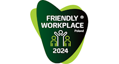 Grafika wyróżnienia Friendly Workplace 2024 dla Smartney.