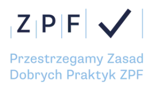 Logo ZPF ze znaczkiem "odhaczone".